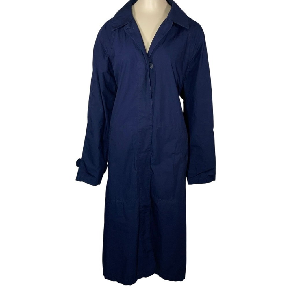 Gap oversized MAC coat lightweight trench  Navy sz L - Picture 2 of 11